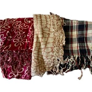 Beautiful Patterned Scarves with Fringe